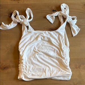 White Knotted Strap Women's Top